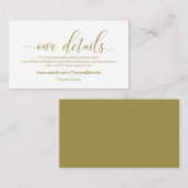Carte D'accompagnement Calligraphie Or moderne, Mariage Nos détails (Devant / Derrière)