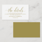 Carte D'accompagnement Calligraphie Or moderne, Nos détails, site (Devant / Derrière)