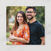 Carte D'accompagnement Calligraphie orange Code QR mariage photo RSVP (Dos)