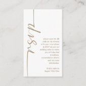 Carte D'accompagnement Calligraphie QR Code Champagne Gold Wedding RSVP (Devant)