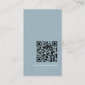Carte D'accompagnement Calligraphie QR Code Dusty Blue Wedding RSVP (Dos)