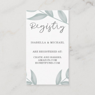 Carte D'accompagnement Calligraphie Registre des cadeaux des Mariages bot