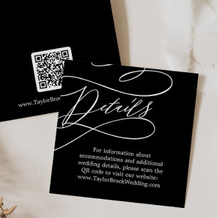 Carte D'accompagnement Calligraphie romantique Code QR noir Détails du Ma