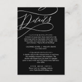Carte D'accompagnement Calligraphie romantique | Détails de mariage noir (Devant)
