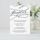 Carte D'accompagnement Calligraphie romantique Mariage Réception Insertio (Debout devant)