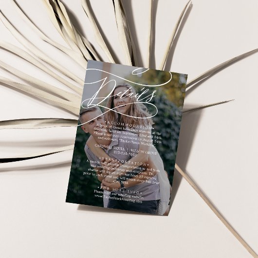 Carte D'accompagnement Calligraphie romantique noir Détails de la photo s