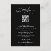 Carte D'accompagnement Calligraphie romantique noire QR Code Détails du M (Devant)