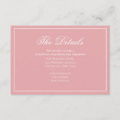 Carte D'accompagnement Calligraphie rose pâle - détails élégants RSVP (Devant)