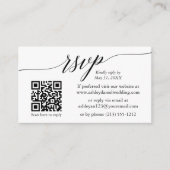 Carte D'accompagnement Calligraphie RSVP Mariage minimaliste QR photo (Devant)