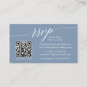 Carte D'accompagnement Calligraphie RSVP Mariage QR Dusty Blue (Devant)