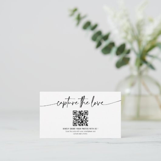 Carte D'accompagnement Calligraphie simple Capture du code QR d'amour (Debout devant)