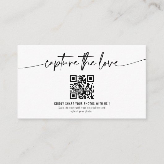 Carte D'accompagnement Calligraphie simple Capture du code QR d'amour (Devant)