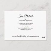 Carte D'accompagnement Calligraphie simple détails mariages noir et blanc (Devant)