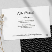 Carte D'accompagnement Calligraphie simple détails mariages noir et blanc