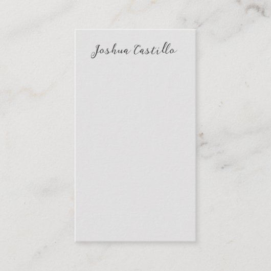 Carte D'accompagnement Calligraphie Simple Gris Nom Professionnel (Devant)