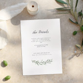 Carte D'accompagnement Calligraphie simple mariage de verdure rustique