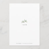 Carte D'accompagnement Calligraphie simple mariage de verdure rustique (Dos)