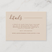 Carte D'accompagnement Calligraphie simple Mariage rustique et crème (Devant)