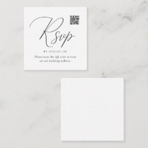 Carte D'accompagnement Calligraphie simple Rsvp avec code QR