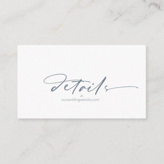 Carte D'accompagnement Calligraphie Site Mariage Dusty Blue ID771 (Devant)