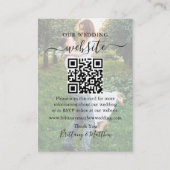 Carte D'accompagnement Calligraphie Site Mariage QR Overlay Photo (Devant)