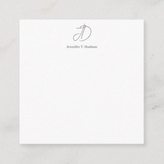 Carte D'accompagnement Calligraphie tendance monogramme classique (Devant)