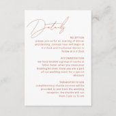 Carte D'accompagnement Calligraphie Terracotta Détails QR Code Mariage (Devant)