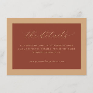 Carte D'accompagnement Calligraphie Terracotta Sophistiquée