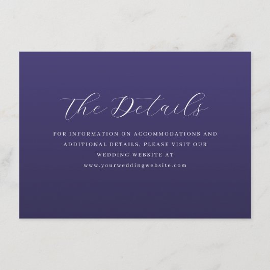 Carte D'accompagnement Calligraphie Violette Élégante (Devant)