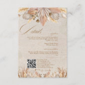 Carte D'accompagnement Calligraphy Fall Boho Script Détails du Mariage (Devant)
