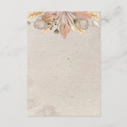 Carte D'accompagnement Calligraphy Fall Boho Script Détails du Mariage (Dos)