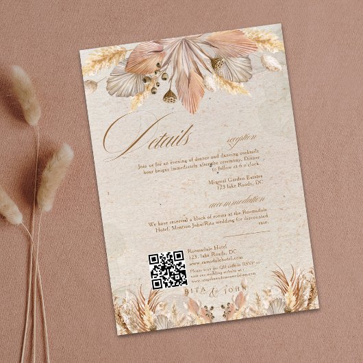 Carte D'accompagnement Calligraphy Fall Boho Script Détails du Mariage
