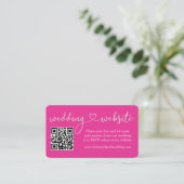 Carte D'accompagnement Calligraphy Heart Mariage Website QR Hot Pink (Debout devant)