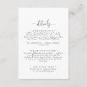 Carte D'accompagnement Calligraphy Love Fancy Script Détails du Mariage (Devant)