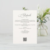 Carte D'accompagnement Calligraphy Script Details Wedding (Debout devant)