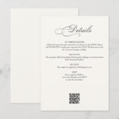 Carte D'accompagnement Calligraphy Script Details Wedding (Devant / Derrière)
