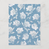 Carte D'accompagnement Calligraphy Script Dusty Blue Floral Wedding (Dos)