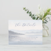 Carte D'accompagnement Calm Blue Watercolor Landscape (Debout devant)