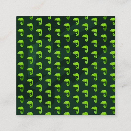 Carte D'accompagnement Caméléon vert mignon (Devant)