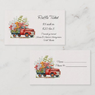 Carte D'accompagnement Camion Vintage Orange et Concours d'Hibiscus Orang