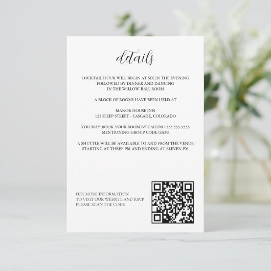 Carte D'accompagnement Campfire Love Wedding Details (Debout devant)