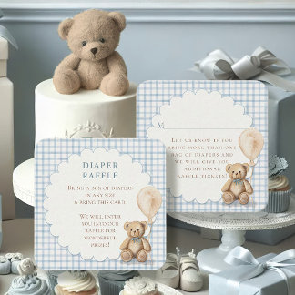 Carte D'accompagnement Can Bearly Wait Teddy Bear Diapers Boy Baby Shower