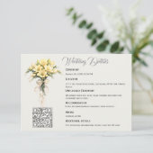 Carte D'accompagnement Canary Yellow Romantic Freesia  Floral Wedding (Debout devant)