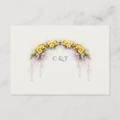 Carte D'accompagnement Canary Yellow Romantic Freesia  Floral Wedding (Dos)