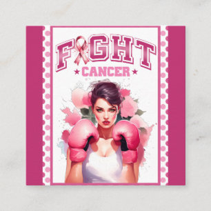 Carte D'accompagnement Cancer du sein rose et relativement floral
