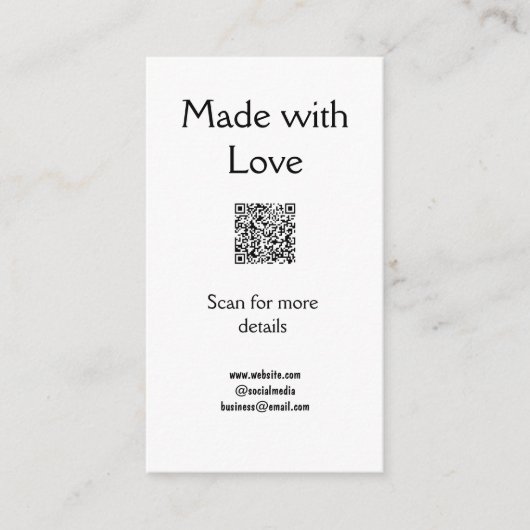 Carte D'accompagnement Candle instructions cire fondre ajouter q r code b (Devant)