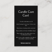 Carte D'accompagnement Candle instructions cire fondre ajouter q r code b (Dos)
