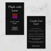 Carte D'accompagnement Candle instructions cire fondre ajouter q r code b (Devant / Derrière)
