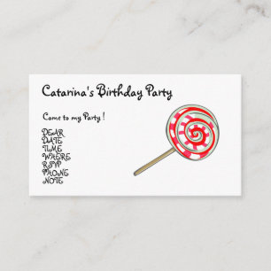 Carte D'accompagnement Candy Party - Customisé