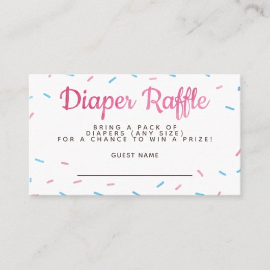 Carte D'accompagnement Candyland arrose Baby shower Déchets Raffle (Devant)